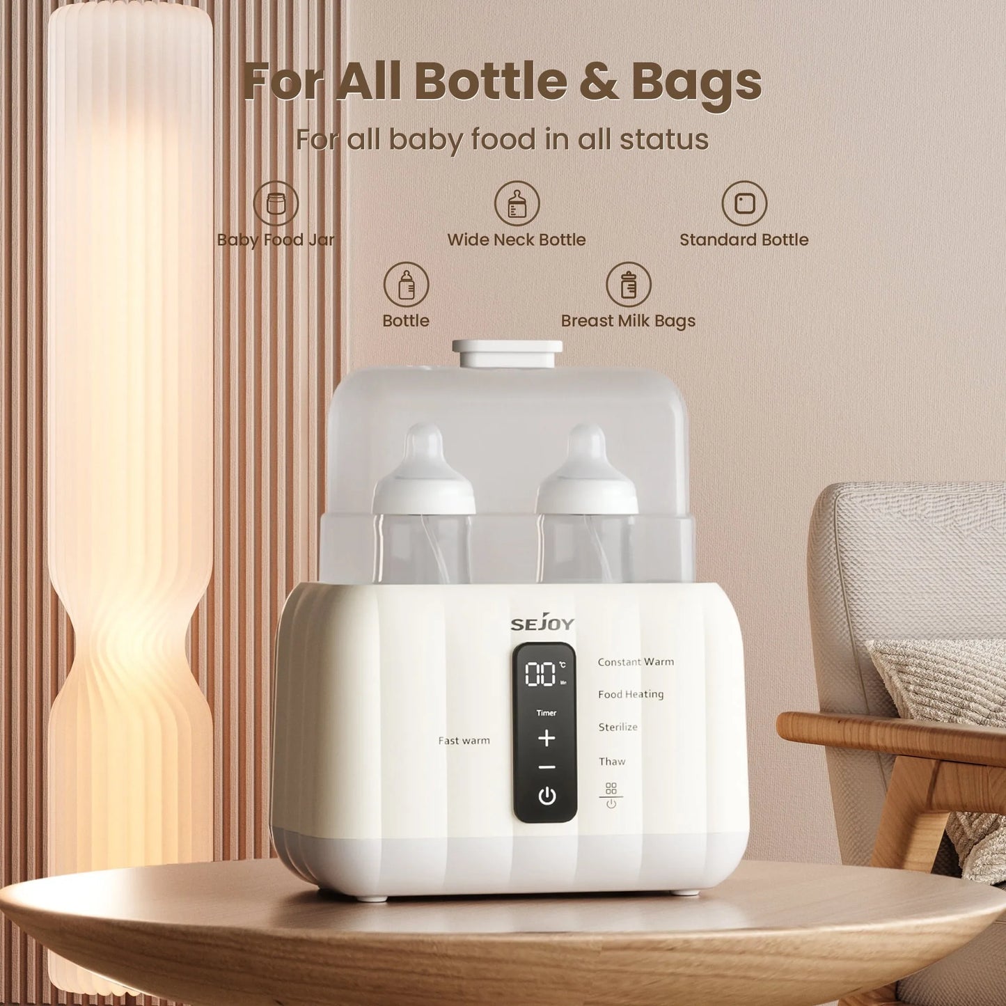 Multi-Function Baby Bottle Warmer | Heats, Sterilizes & Maintains Temperature
