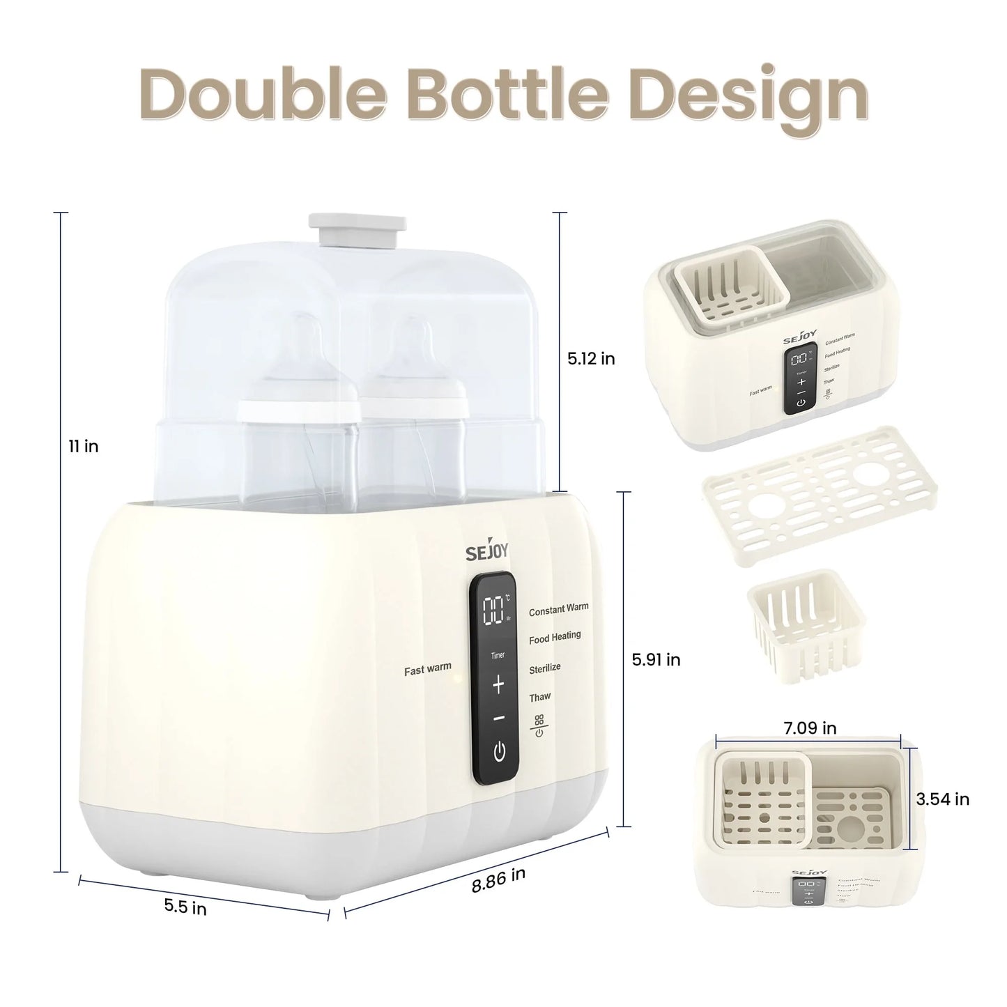 Multi-Function Baby Bottle Warmer | Heats, Sterilizes & Maintains Temperature